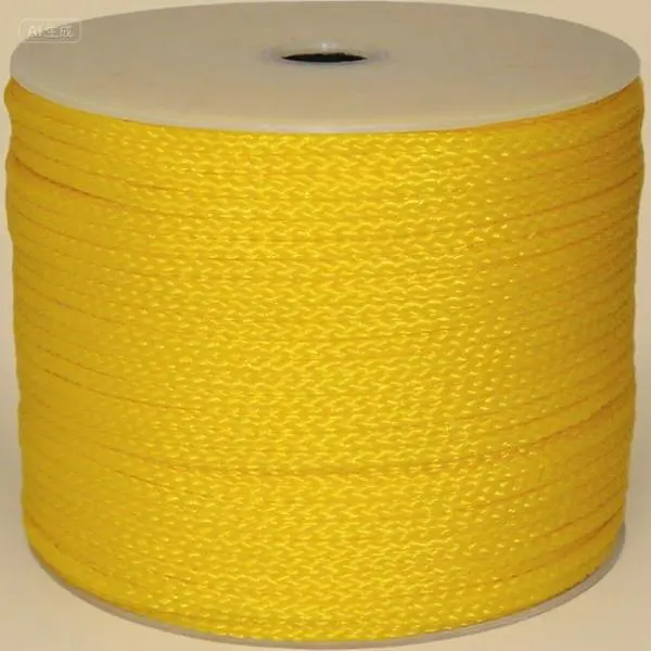 500-Feet Hollow Braid Polypropylene Rope, 1/4-Inch Diameter, Durable and Lightweight, Yellow Color, High Strength for Outdoor and Marine Use, Reusable and Weather-Resistant