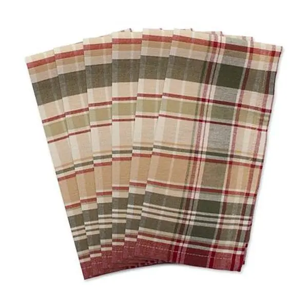 Design Imports Give Thanks Plaid Cloth Napkins Set of 6