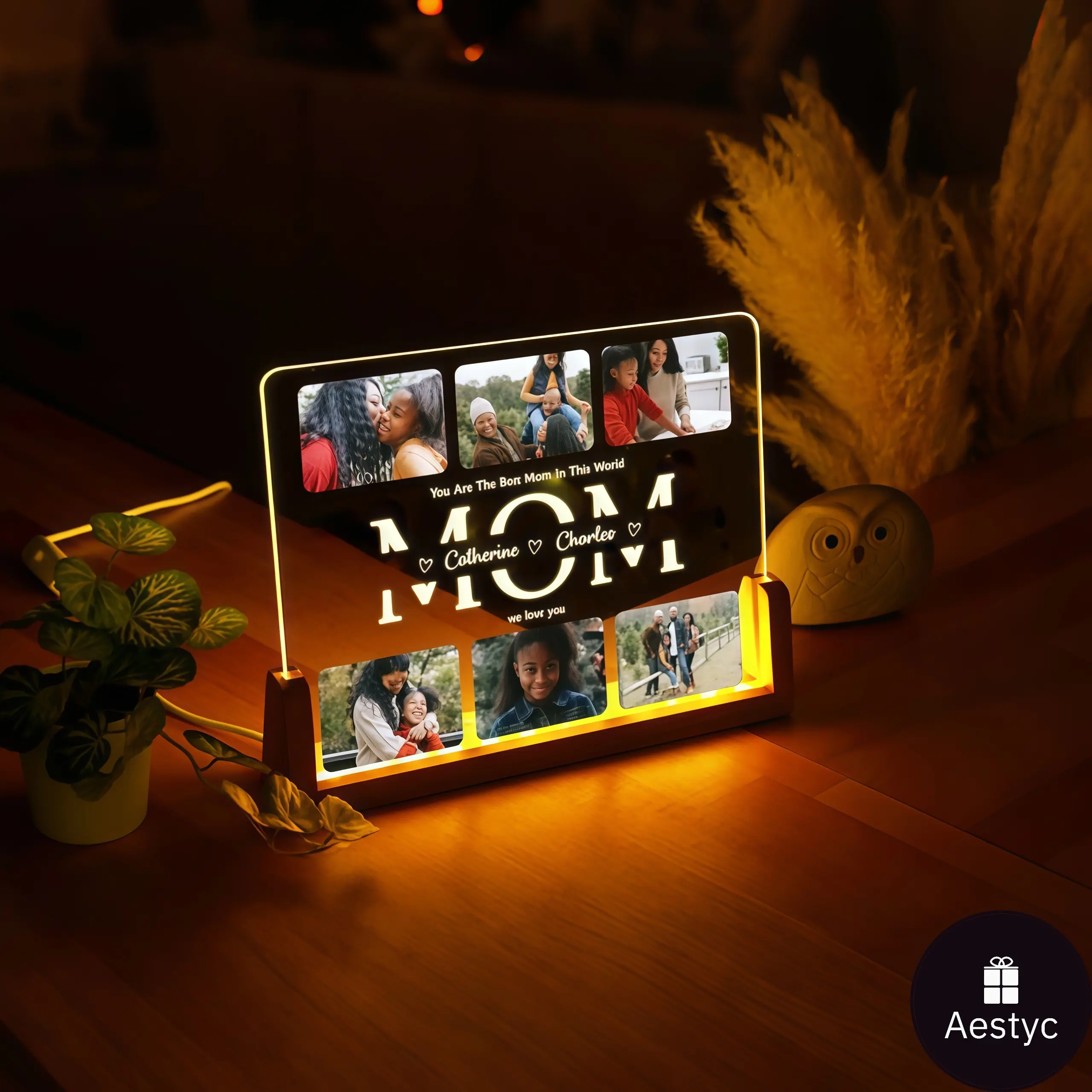 Personalized Photo Night Light Gift for Mom Mother Gifts Mother's Day Christmas Gift Best Mom Picture Frame Light Gift Anniversary Remembrance Gifts desk decoration ornament
