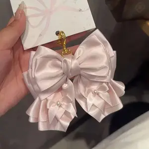 Handmade Custom Bag Hang Keychain Pendant Bow Ballet Style Exquisite Holiday Gift