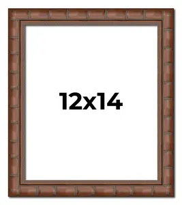 12x14 Brown Modern Bamboo Picture Frame - UV Acrylic, Foam Board Backing, Hanging Hardware