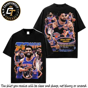 Karl-Anthony Towns New York Basketball Premium Cotton T-Shirt, Big Man #32 Graphic Tee, Orange Blue Hoops Streetwear Shirt, Vintage City Arena Fan Apparel, Gift For Basketball Fans