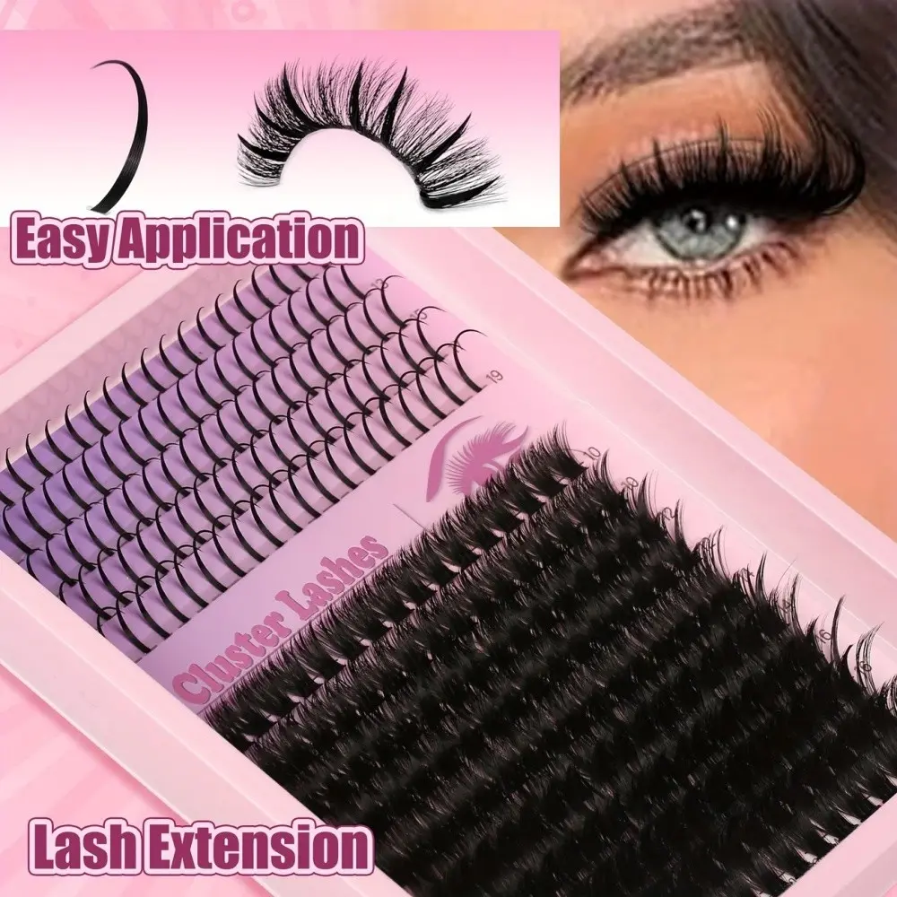 1 box of 100D Fairy Eyelash Cluster - Wide Span Eyelash Cluster Manga&Ultra Thin Eyelash Strap DIY Eyelash Extension Easy to Use at Home Beginner Friendly Lashes for Women's Eye Makeup