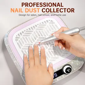 CHRISTINE SHELLY Nail Dust Collector Born Pretty,Quiet Compact Vacuum Fan Dust Collector with Reusable Filter, HPro Powerful Dust Suction Machine for Acrylic Nails Polishing, Manicure Pedicure at Nail Salon &Home,Nail Care,Cutics