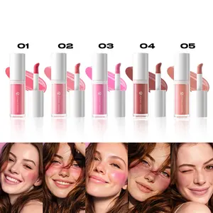 5 Color Matte Liquid Blush, Hydrating Face Makeup, Lightweight Contouring Gel, Natural Radiant Finish, Long-Lasting Mattifying Blush