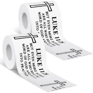 2 count Christian  Athletic Tape 2IN X 23FT Cotton Wrist Sport Tape with Jesus Bible Verse for Soccer Football Sports Baseball Gymnastics Athlete Injury(White,Luke 11:28)