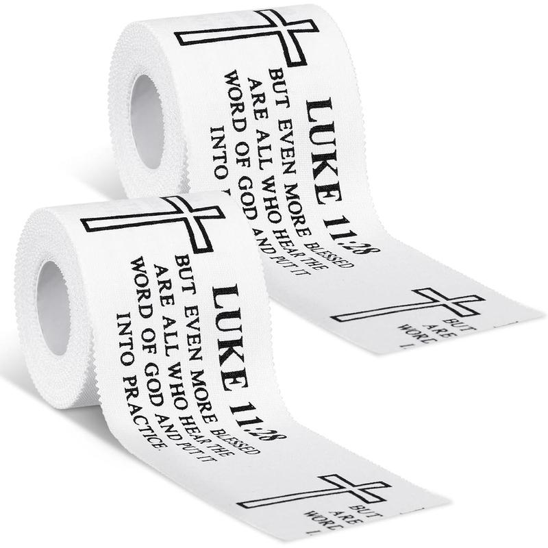 2 count Christian Athletic Tape 2IN X 23FT Cotton Wrist Sport Tape with Jesus Bible Verse for Soccer Football Sports Baseball Gymnastics Athlete Injury(White,Luke 11:28) 2 count Christian Athletic Tape 2IN X 23FT Cotton Wrist Sport Tape with Jesus Bible Verse for Soccer Football Sports Baseball Gymnastics Athlete Injury(White,Luke 11:28)