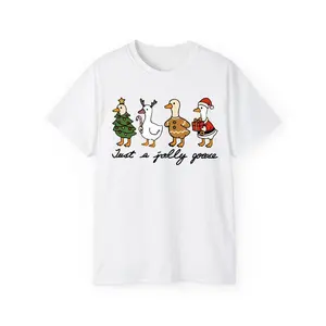 Funny Jolly Goose Christmas T-Shirt – Cute Holiday Goose Graphic Tee, Festive Xmas Party Shirt, Unisex Casual Streetwear Top for Men and Women