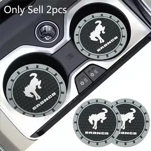 2Pcs PVC Car Coasters Water Cup Slots Non-Slip Mat Water Cup Pad For Ford Bronco Sport ST RS STLine Focus MK2 MK3 MK4 Mustang GT SHELBY Mondeo Auto Interior Accessories