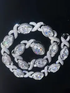 Men's Moissanite Necklace, Copper Chain Jewelry, Cold Hard Design, Suitable for Daily & Special Occasions, Multifunctional Gift