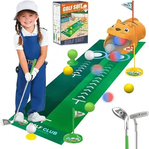 Toddler Golf Set with Tiger Automatic Returner LED Light Up Balls 3 Clubs Putting Mat Kids Golf Set Yard Game Indoor Outdoor Sports Toys for Boys Girls Birthday Gifts
