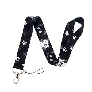 Cute Cat Keychain with Humorous Cartoon Design, Classic Lanyard for Phone Accessories, Perfect Gift for Cat Lovers