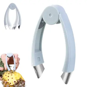 Multifunctional Pineapple Corer and Slicer, Pineapple Eye Remover Tool, Stainless Steel Cutter Strawberry Stem Remover Quickly Cut and Remove Tweezers Kitchen Tools
