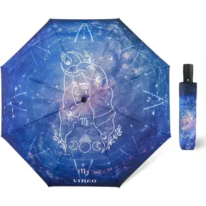 Compact Umbrella Constellations - Folding Windproof Rain Umbrellas Travel Lightweight Sturdy Umbrella for Girls