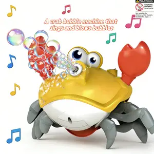 Cute Crab Bubble Machine Toy for Kids, LED Sound Light, Walks Automatically, Indoor Outdoor Play, Perfect Gift, Includes 50ML Bubble Liquid