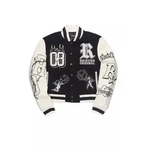 Sharray Black Oversized Varsity Jacket