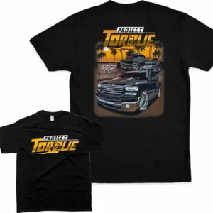 Project Torque Silverado Racing T-shirt, Stylish Car Merch for Automotive Enthusiasts, black t-shirt featuring with a GMC Sierra pickup truck, t-shirt "PROJECT TORQUE", Tshirt, Sweatshirt, Hoodie, 2025, Graphic Shirts, Sleeve Tees, Tshirt, racing shirt