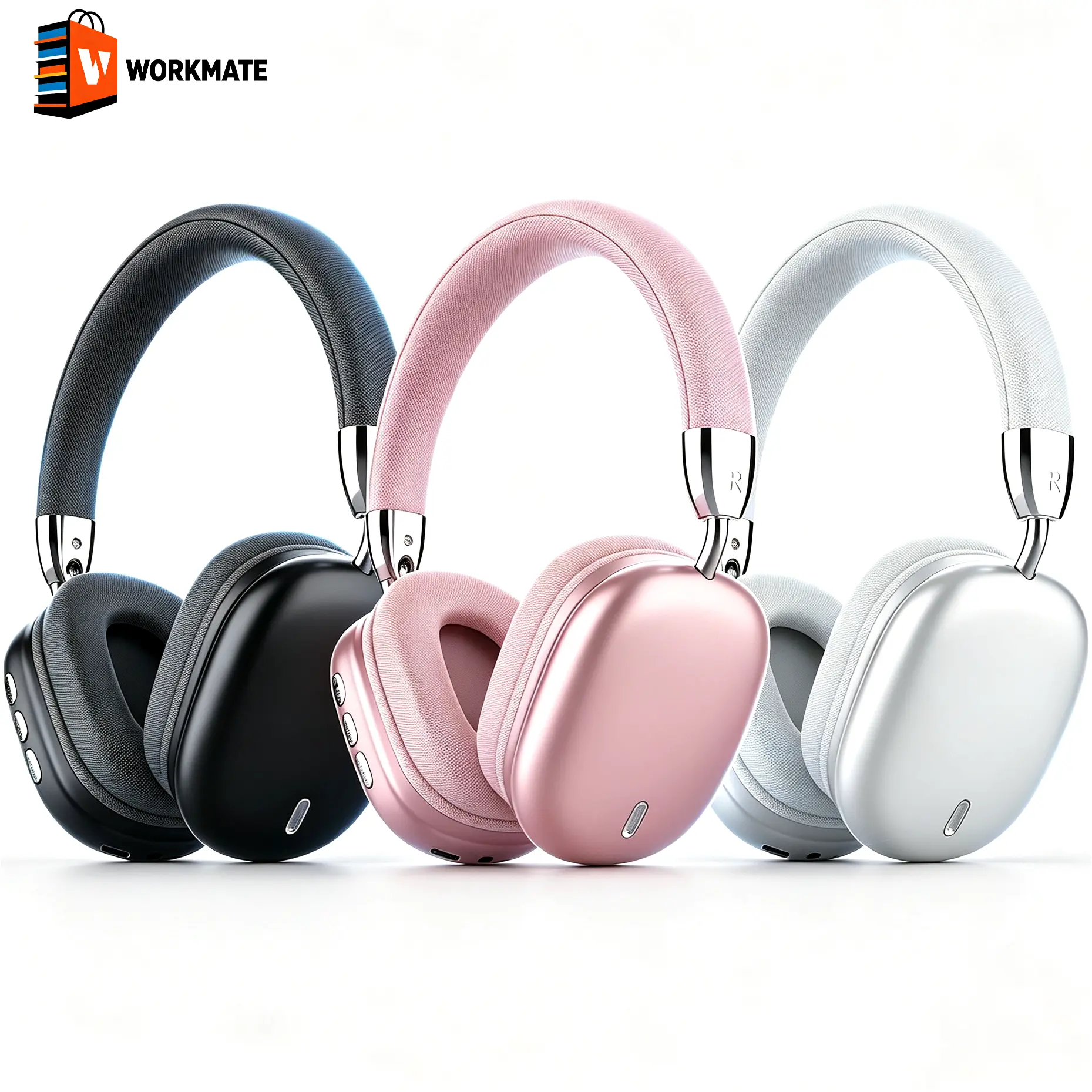 Wireless Bluetooth Over-Ear Headphones with Earpads, Noise Cancelling, Hi-Fi Sound, Long Playtime, Built-in Mic, Folding Design for iOS, Android, PC Audio – Back to School Shopping School Supplies