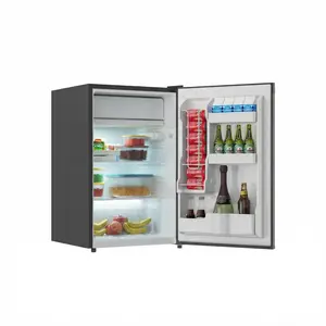Garvee 4.3 Cu Ft Compact Mini Fridge with Freezer, Adjustable Thermostat, Glass Shelves, Crisper Drawer, Energy Efficient, Quiet Operation, Portable Design for Bedroom, Dorm, Office, or Car Use, Available in Black and White