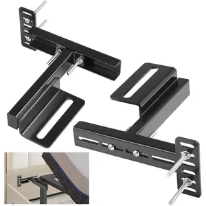 Adjustable Headboard Bracket Kit - Black Metal Bed Frame Wall Mounting Brackets Compatible with  Bed
