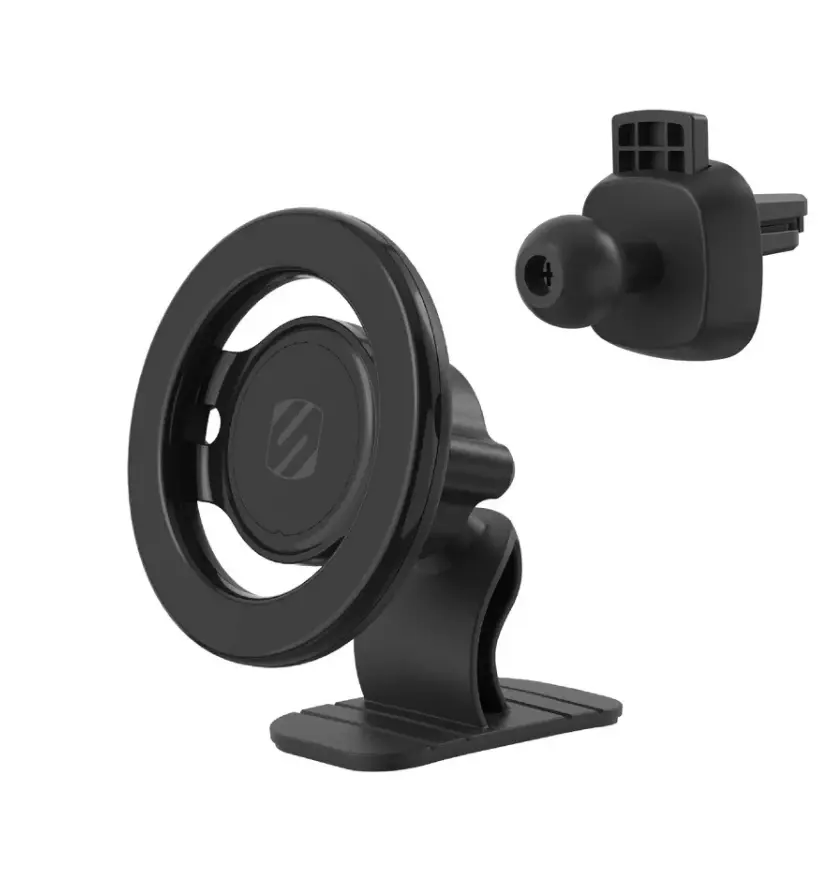 Car Phone Mount | 2-in-1 Air Vent & Dashboard, MagSafe Compatible Magnetic Phone Holder Black