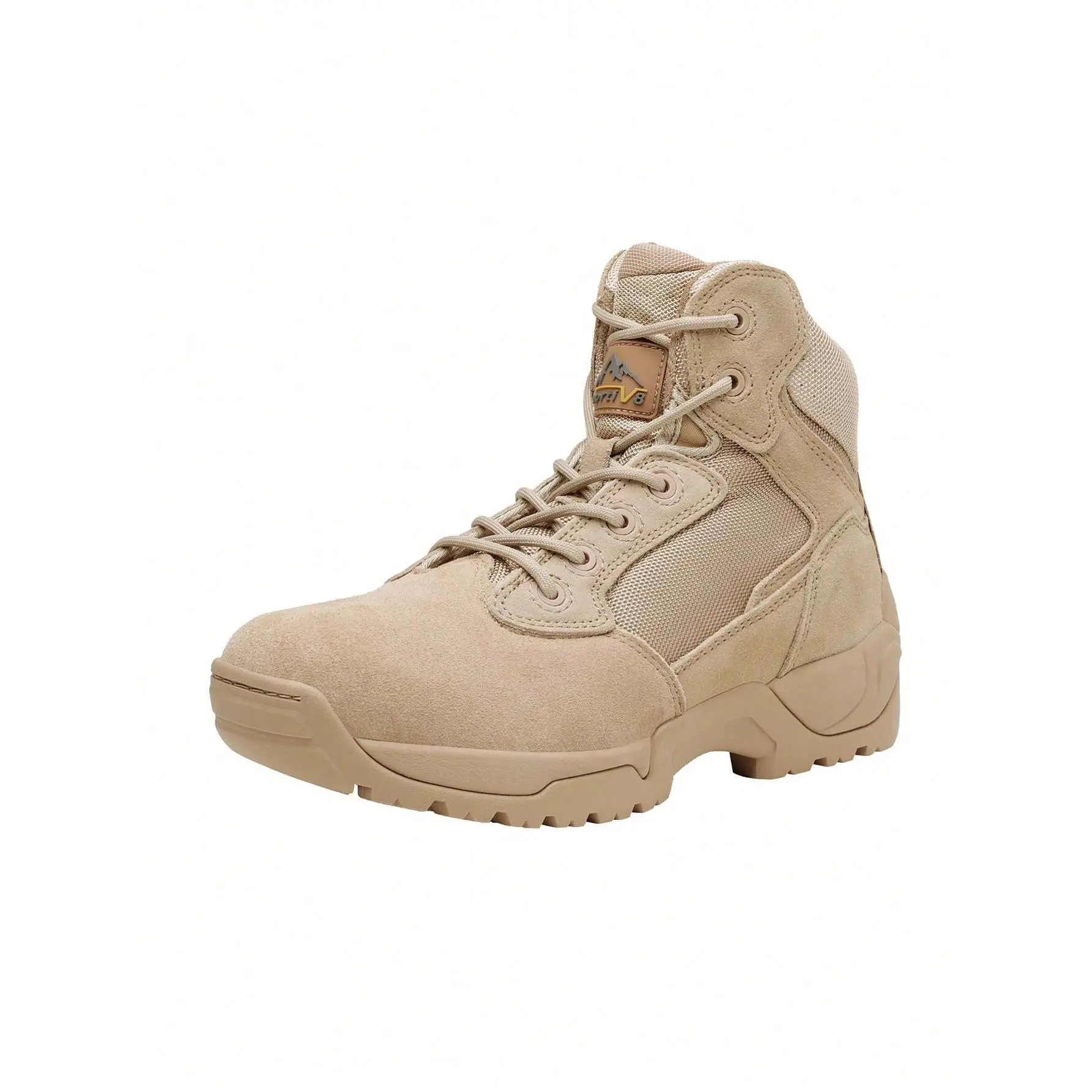Men's Wide Fit Leather Military Tactical Work Boots - Closed-Toe, Zip-Up Walking Shoes for Camping, Hiking, Outdoor Fishing, Jungle Activities