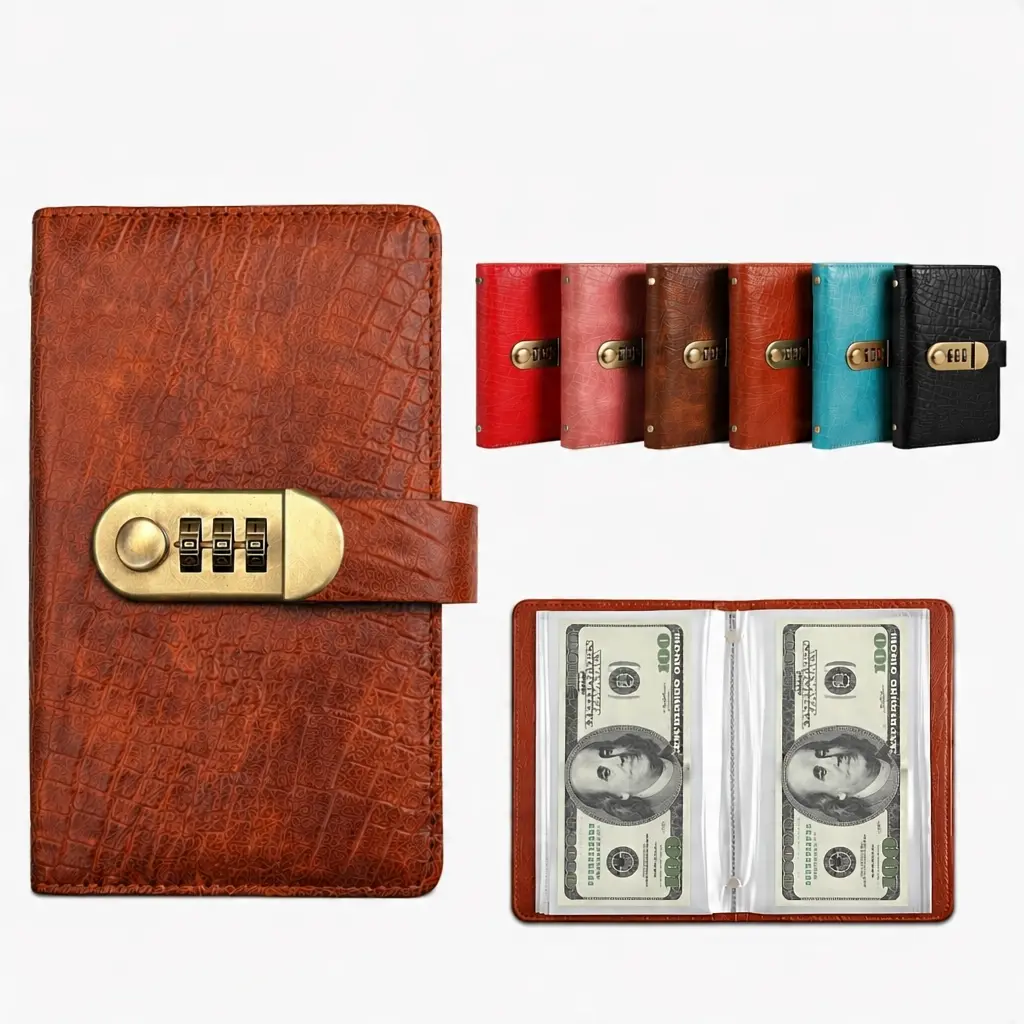 A6 Cash Budget Binder with Lock – Savings Notebook Financial Organizer, 50 Sheets / 100 Pages Monthly Budget Planner, Bill Organizer & Money Management System, Secure Cash Envelope Folder for Storing Money & Important Documents