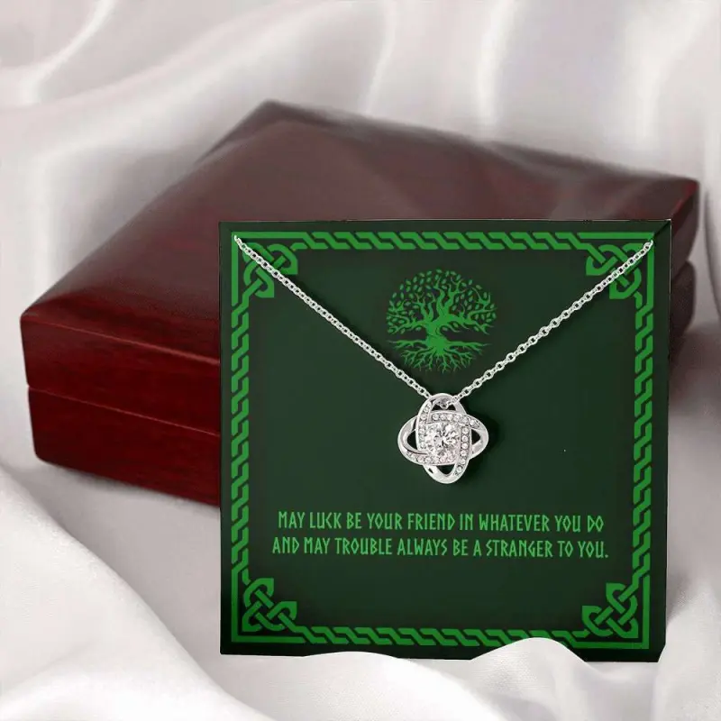 Friend Necklace, Irish Blessing Knot Necklace Celtic Gaelic Jewelry Gift May Luck Be Your Friend In Whatever You Do, Friendship necklace, matching sets, BFF gifts, meaningful jewelry, best friend forever