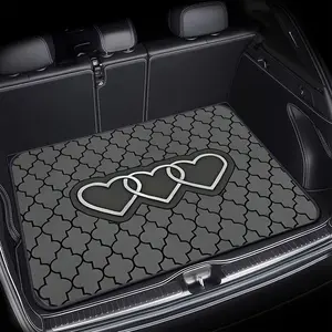 1pc Car Trunk Mat with Heart Print, Essential Travel Accessory, Universal Fit for Most Vehicles, Elegant Interior Decoration, Enhances Car Atmosphere, Keeps Your Trunk Clean and Dry. Ideal for Daily Commute, Road Trips, and Family Use. Easy to Clean