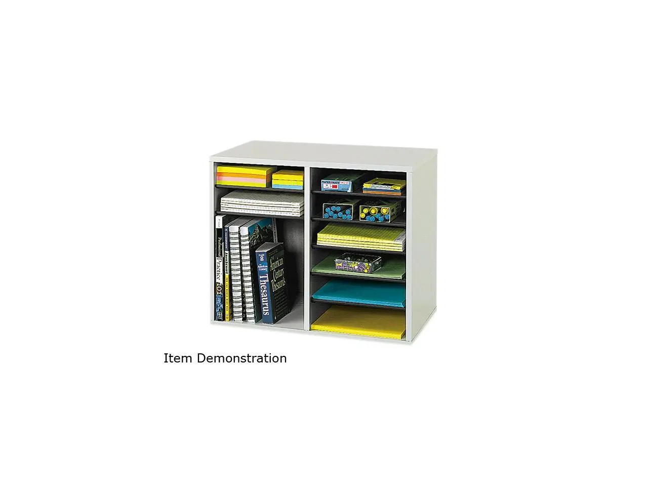 Safco 9420GR Fiberboard Literature Sorter, 12 Sections, 19 5/8 x 11 7/8 x 16 1/8, Gray