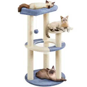 Yaheetech 35.5″ Cat Tree Cat Tower with Space Capsule, Top Perch, Scratching Posts Cat Furniture with Natural Sisal