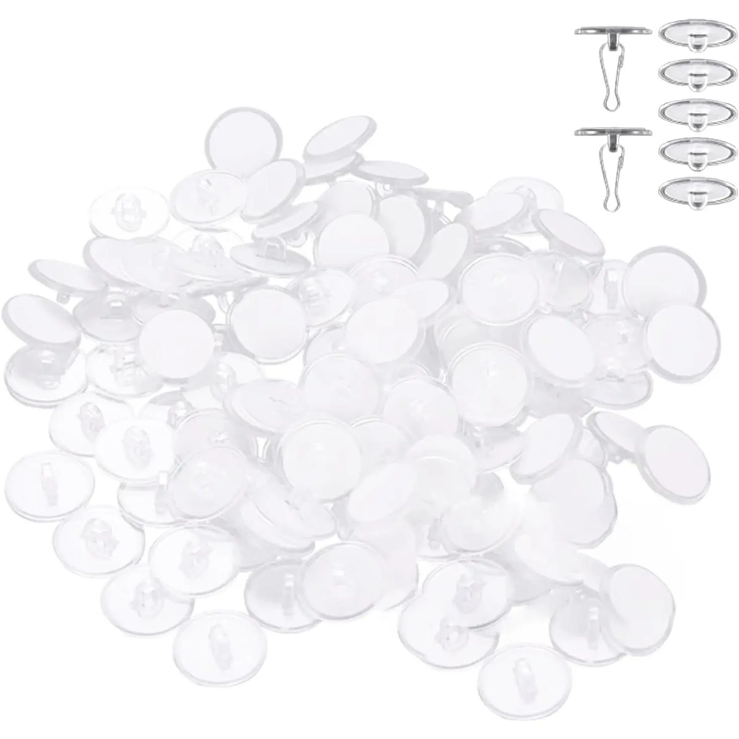 100 Pack Self-Adhesive Ceiling Hooks, Removable Transparent Sticky Ceiling Discs with Metal Hooks for , No-Drill -Free Wall Hanger for Party, Wedding, Birthday, and Festival Decorations