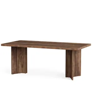 Tribesigns Vintage Executive Desk, 63" Farmhouse Computer Desk Conference Table