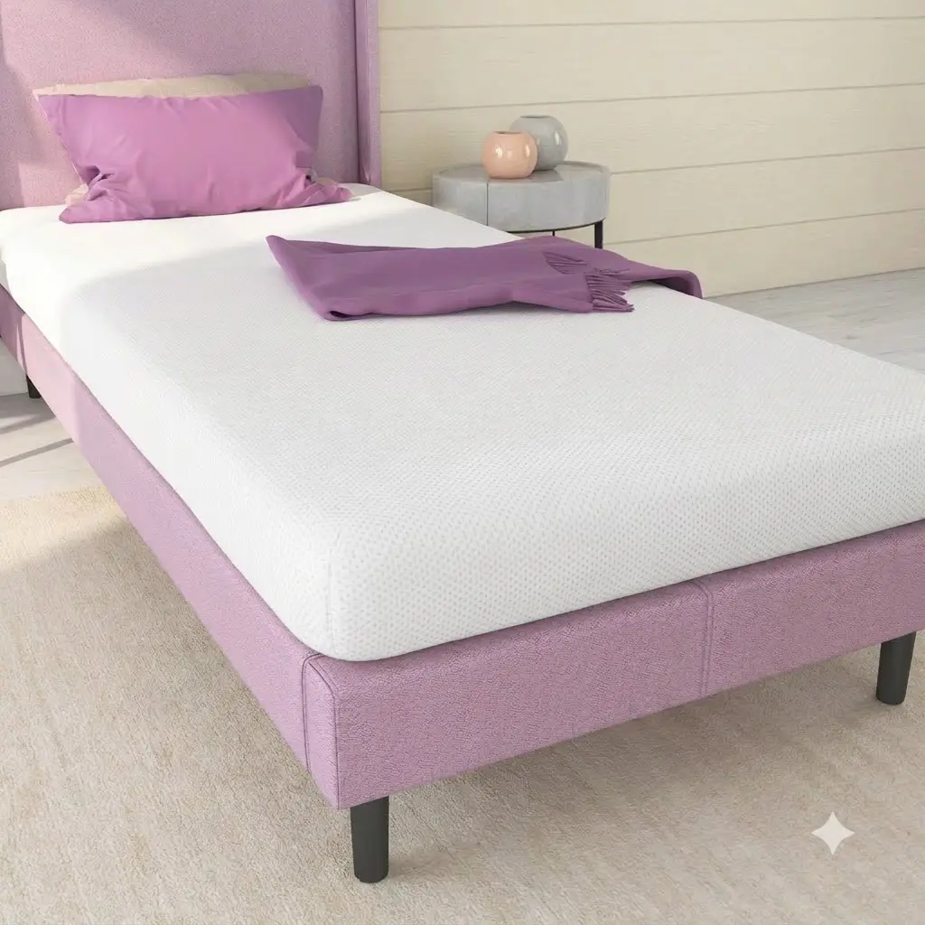 NapQueen Rainbow 5 Inch Twin Memory Foam Mattress White Soft Breathable Comfort Single Bed Foam Mattress
