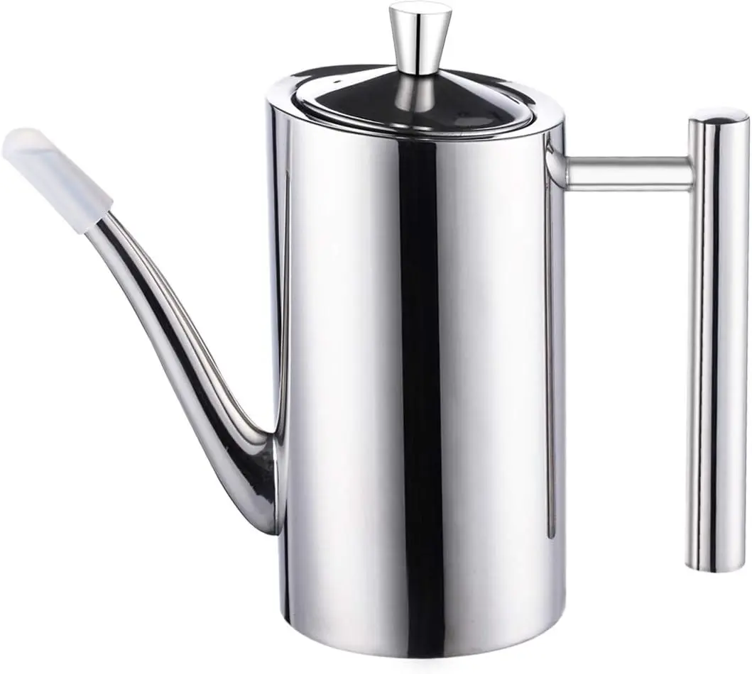 Olive Oil Dispenser Bottle Stainless Steel, 500ml/17oz Drip-Free Pouring Oil Pot Storage Container for Salad and Kitchen Cooking