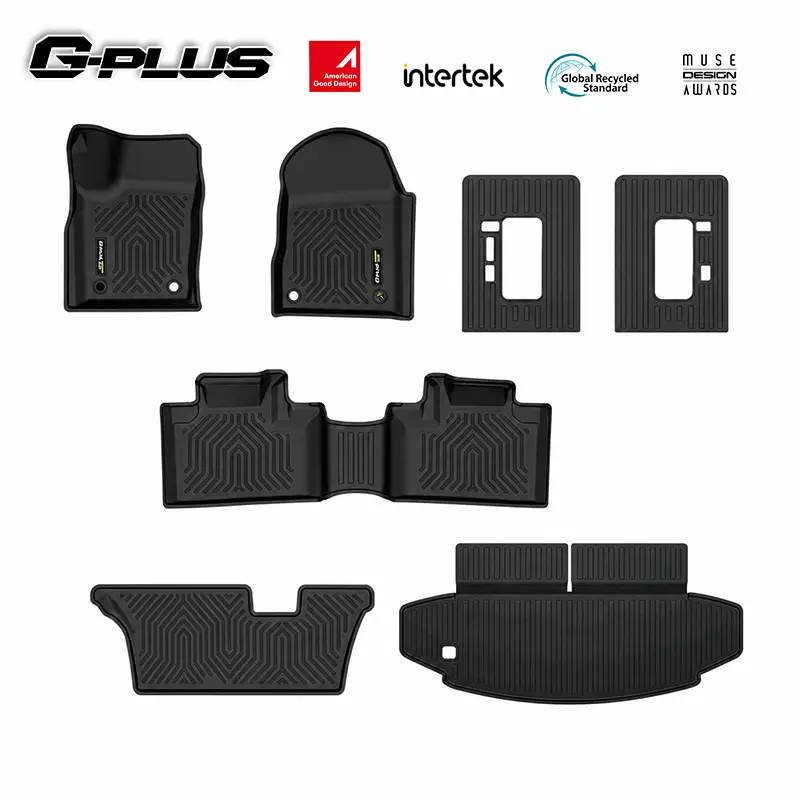 G-PLUS Upgraded TPE Car Floor Mats & Cargo Liner, Waterproof Vehicle-Specific Custom Fit for 2016-2026 Dodge Durango 7 Seats, All Weather Protection Automotive Vehicle Accessories, Black