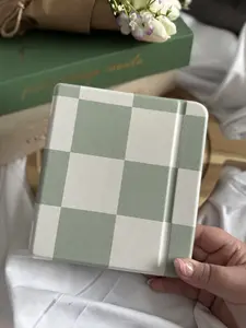 Green Checkered Kobo Libra Colour Case with Magnetic Flap & Strap for Easy Reading