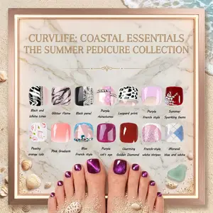 SUMMER SKIN TONE ENHANCING TOE NAIL STICKERS TOE NAIL TIPS TOE NAIL STICKERS TOE PRESS ON NAILS HANDMADE NAIL ART TIPS
