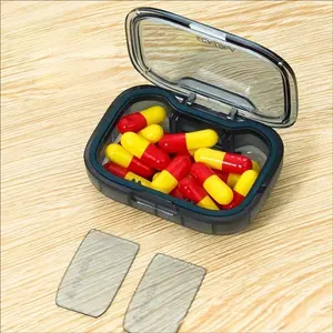 Waterproof Sealed Medicine Box Vitamin Organizer Supplement Organizer Silicone Ring Lock Water Proof Leak-Proof Multi-Compartment Travel Business Trip No Panic Healthcare