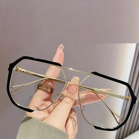 1 Pair Basic Flat Top Fashion Eyeglasses for Women and Men, Stylish Trendy Square Frames, Fashion Eyeglasses for Party, Fashion Eyewear Frame for Everyday Wear & Students
