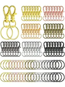 Christmas100pcs Rotating Lobster Clasps with Key Rings 50pcs Keychains 50pcs Key Rings DIY Crafts for Valentine's Day Gifts for Men and Women 1.25inch/32mm (10pcs Lanyard Hooks+10pcs Key Rings)