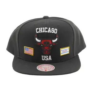 Mitchell & Ness Black NBA Chicago Bulls USA City Pride Snapback Hat