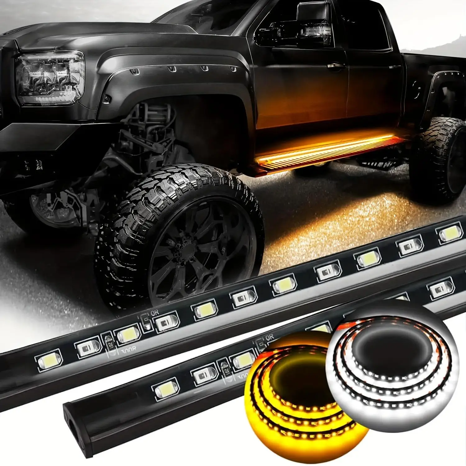 Car Side LED Lights Bar, Truck LED Pedal Car Light, Waterproof Off-road Pickup Truck Pedal Turn Streamer Auxiliary Lights, Car Decorative Light, LED L