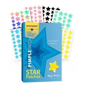 Colorful Star Shaped Hydrocolloid Blemish Patches, Cute Invisible Facial Cover Stickers, Hypoallergenic Waterproof Skin Protection