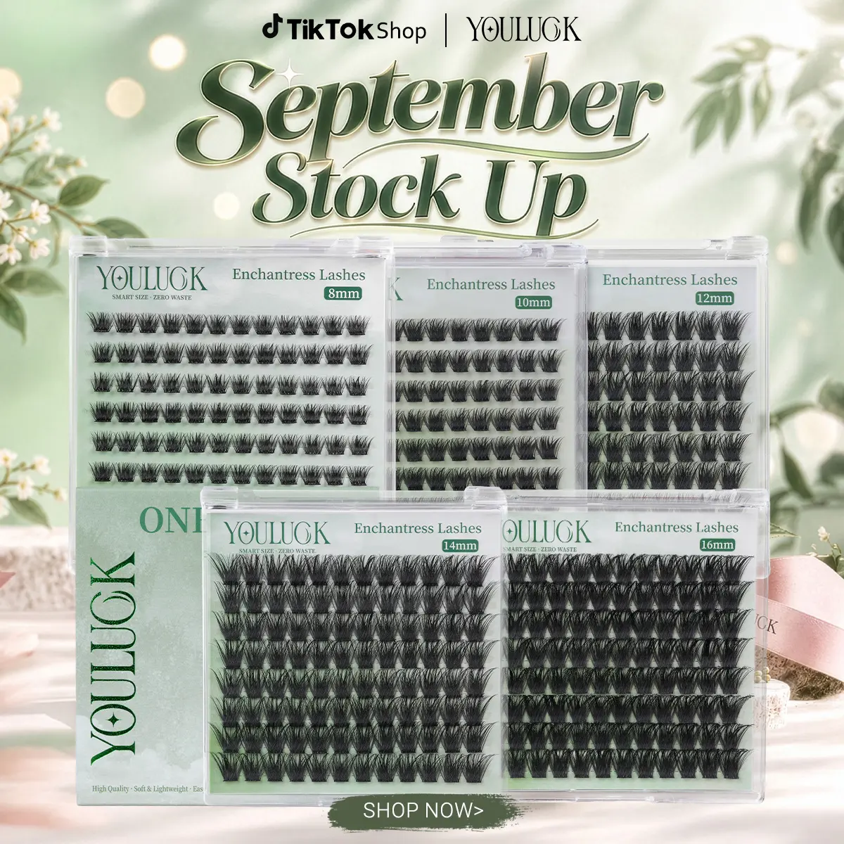YOULUCK Enchantress Single Length Lash Cluster Kit - Waterproof, Long-Lasting, Ultra-Thin Band, Custom Lash Lengths, Beginner Safe, False Eyelashes & Adhesives, Bond & Seal Remover Included