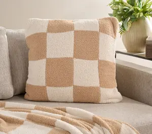 Fierce Home Cozy Knit Checkered Throw Pillow