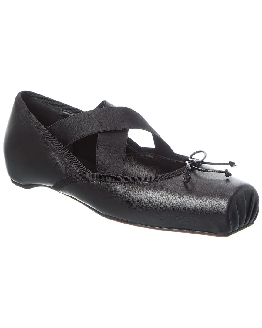 Christian Louboutin Cassiasticina Leather Ballerina Flat