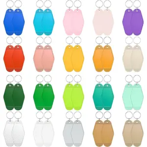 40 count Blank Hotel  Tags, Blank Motel  with Key Rings, 20 Colors Plastic Rhombus , Colorful  Key Tags Labels for DIY  Craft Ornament and Luggage Tag