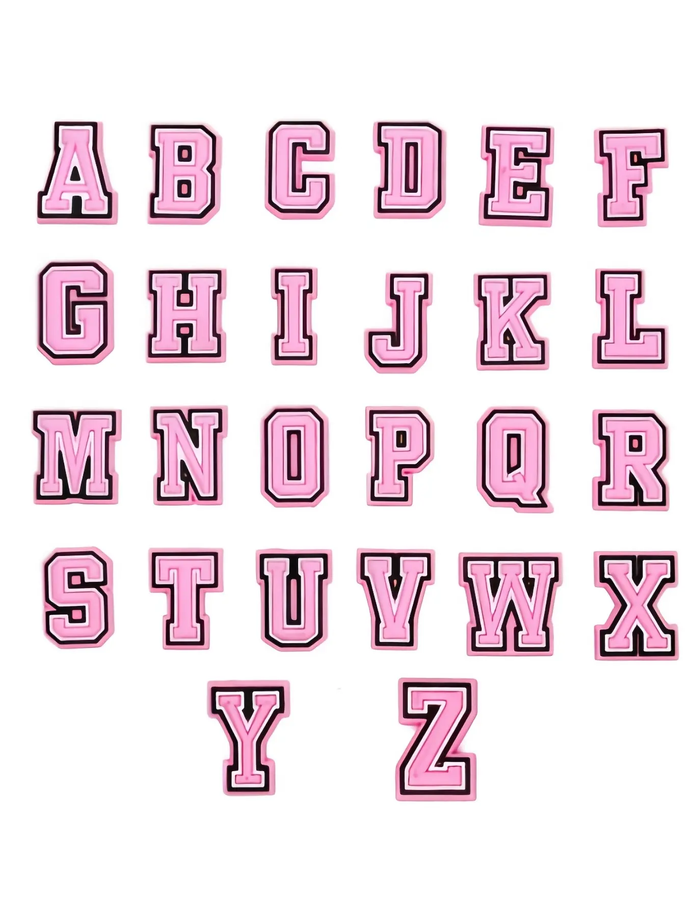 26 Alphabet Shoe Charms Set Personalized for Crocodile Wood Slippers Clog Shoe Decorations, Decorative Shoe Accessories, Perfect University Style Az Design Decor Accessories, Ideal Women's Party Gift, Shoe Embellishment Set