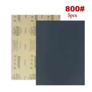9x11 inch wet/dry sandpaper (5 sheets/800 grit), suitable for both wet and dry sanding, ideal for sanding and polishing wood, metal, and painted surfaces. Essential for handcrafting, auto repair, and woodworking.